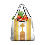 Habesha Motifs Ethiopia Grocery Bag Tilet White Gold