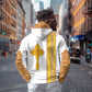 Habesha Motifs Ethiopia Hoodie Tilet White Gold