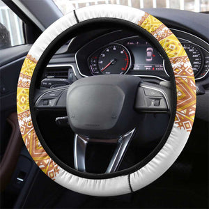Habesha Motifs Ethiopia Steering Wheel Cover Tilet White Gold