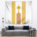 Habesha Motifs Ethiopia Tapestry Tilet White Gold