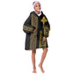 Habesha Motifs Ethiopia Kid Wearable Blanket Hoodie Tilet Black Gold