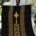 Habesha Motifs Ethiopia Quilt Tilet Black Gold
