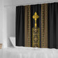 Habesha Motifs Ethiopia Shower Curtain Tilet Black Gold