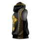 Habesha Motifs Ethiopia Sleeveless Hoodie Tilet Black Gold - African Pride