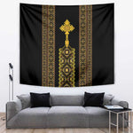Habesha Motifs Ethiopia Tapestry Tilet Black Gold