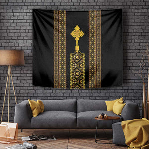 Habesha Motifs Ethiopia Tapestry Tilet Black Gold