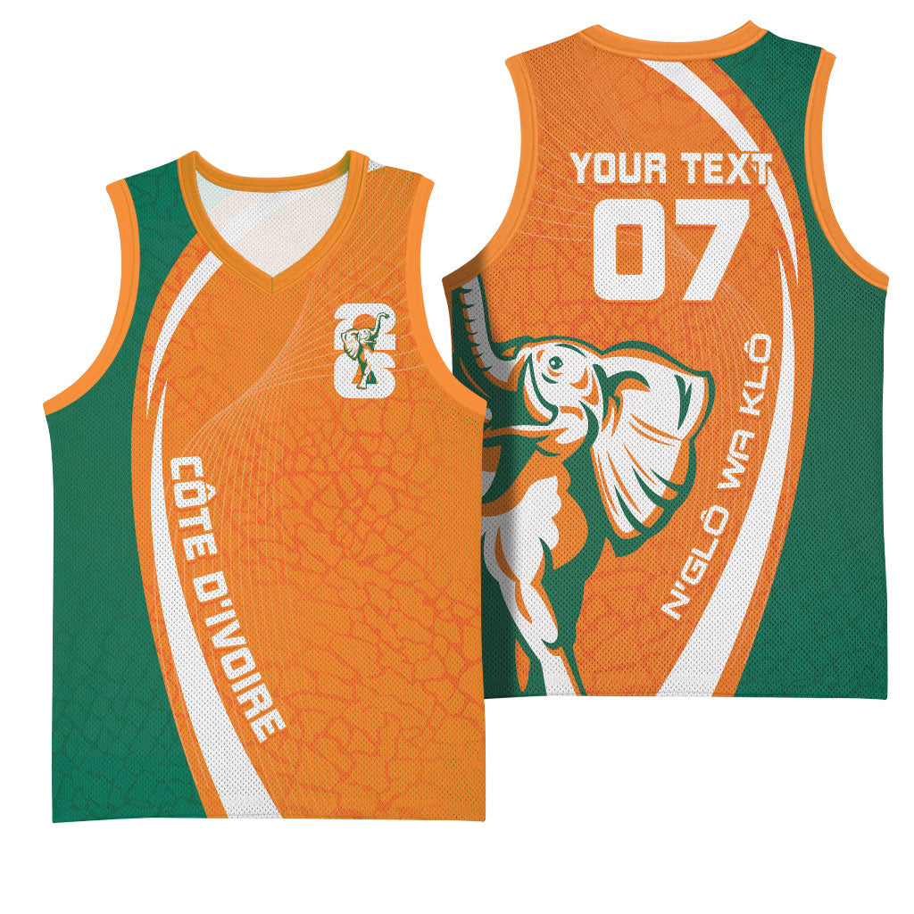 Cote d'Ivoire WC2026 Custom Basketball Jersey Making History - GO Elephants