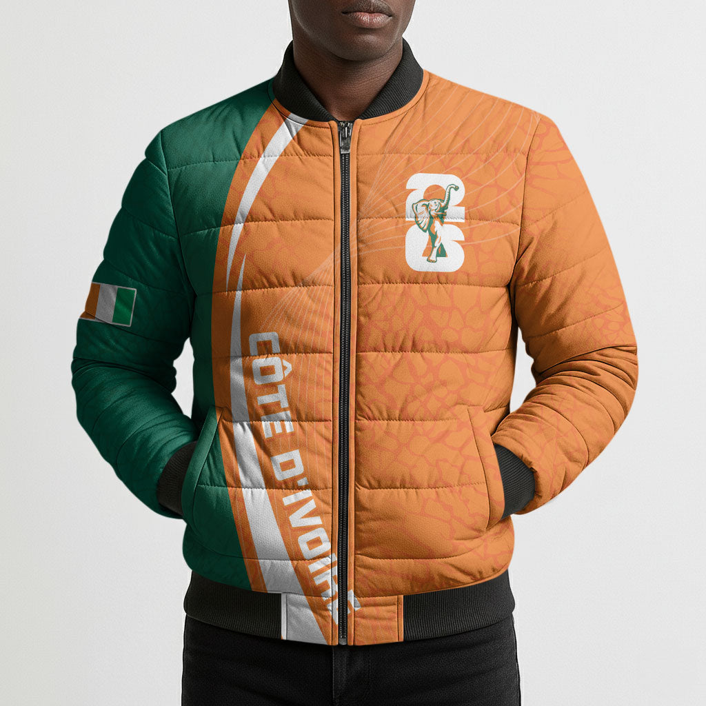 Cote d'Ivoire WC2026 Custom Bomber Puffer Jacket Making History - GO Elephants