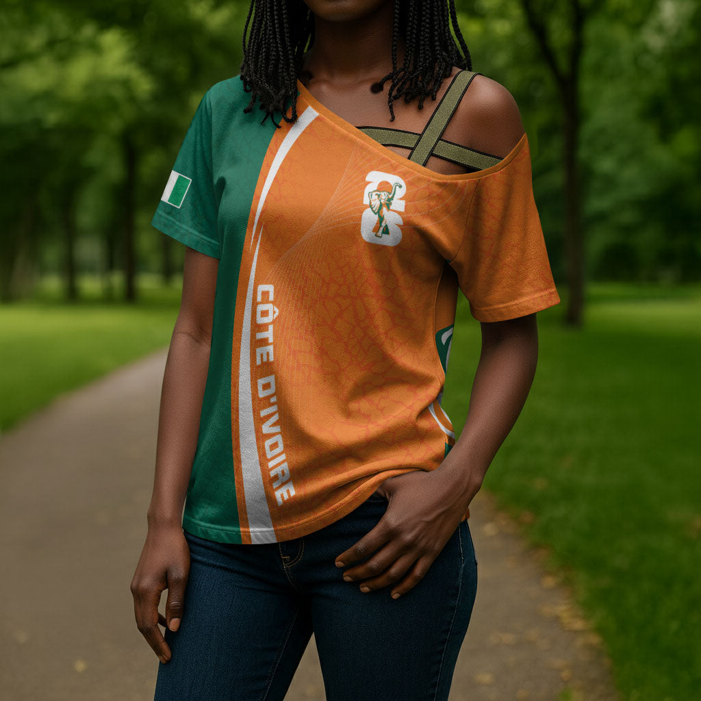 Cote d'Ivoire WC2026 Custom Cross Shoulder Shirt Making History - GO Elephants