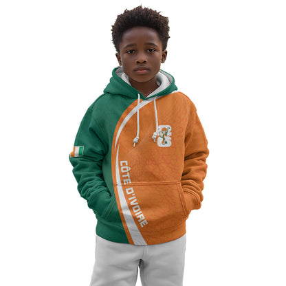 Cote d'Ivoire WC2026 Custom Kid Hoodie Making History - GO Elephants