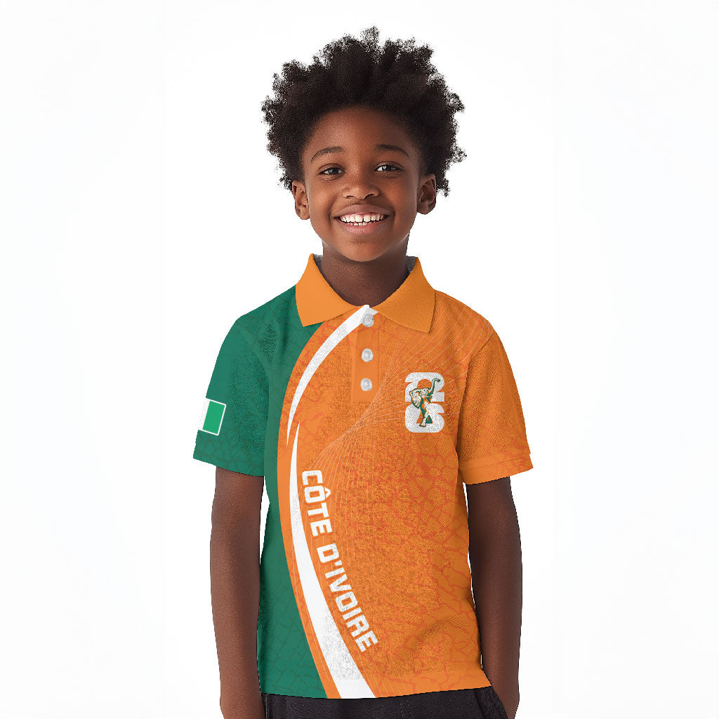 Cote d'Ivoire WC2026 Custom Kid Polo Shirt Making History - GO Elephants
