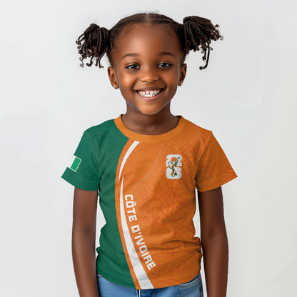 Cote d'Ivoire WC2026 Custom Kid T shirt Making History - GO Elephants