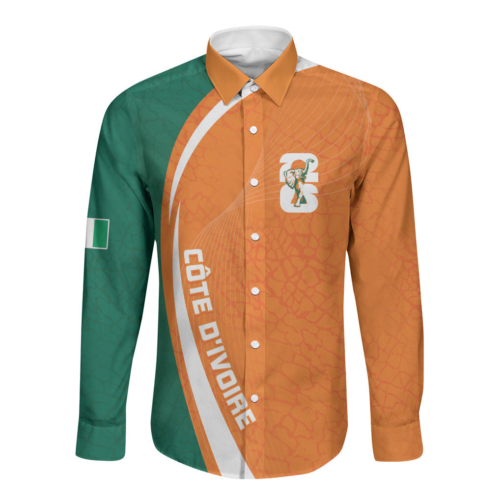 Cote d'Ivoire WC2026 Custom Long Sleeve Button Shirt Making History - GO Elephants