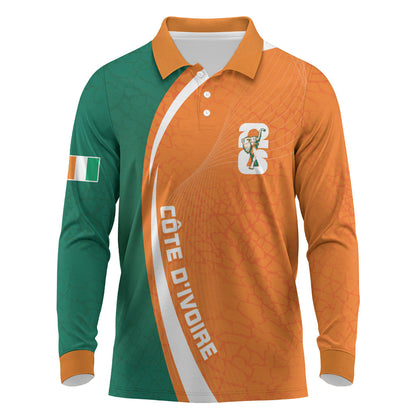 Cote d'Ivoire WC2026 Custom Long Sleeve Polo Shirt Making History - GO Elephants