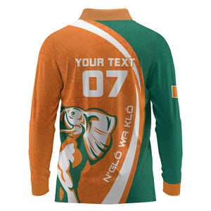 Cote d'Ivoire WC2026 Custom Long Sleeve Polo Shirt Making History - GO Elephants