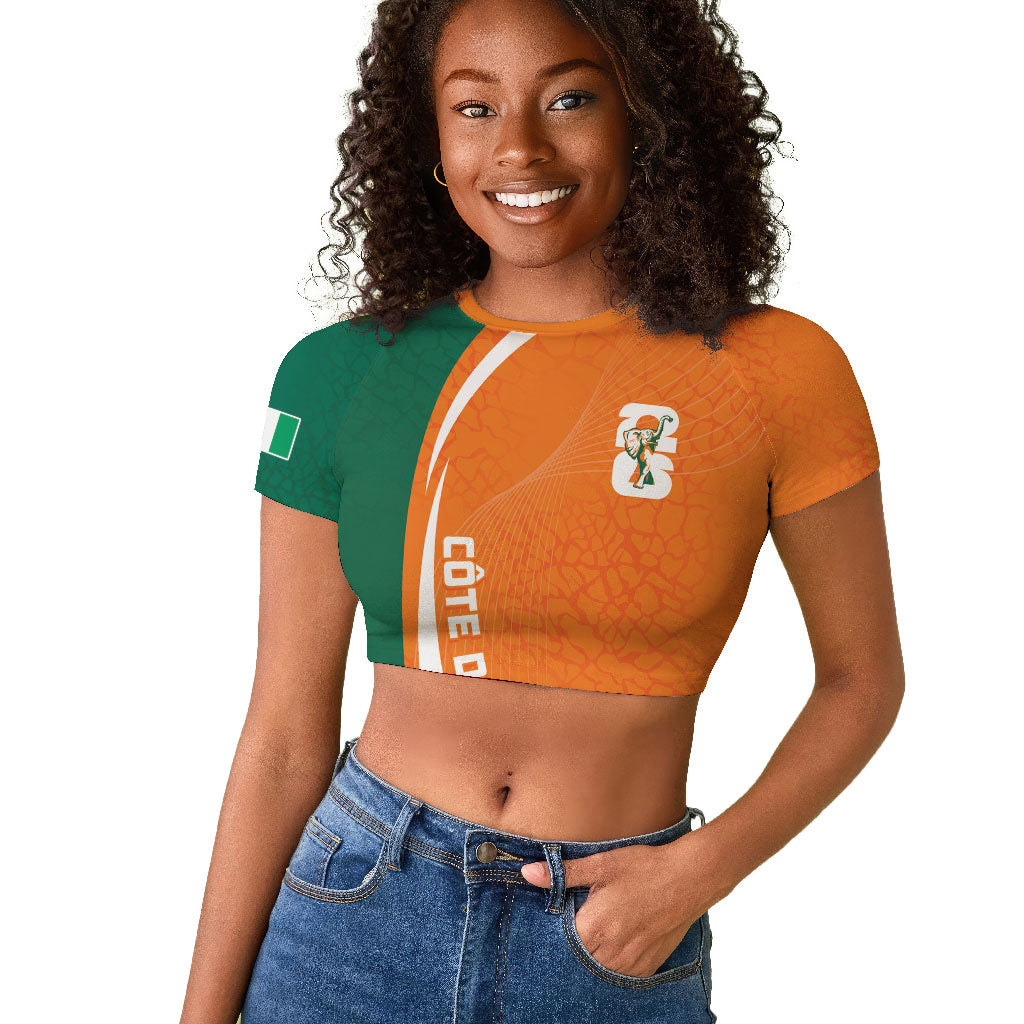 Cote d'Ivoire WC2026 Custom Raglan Cropped T shirt Making History - GO Elephants