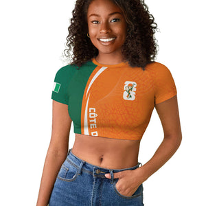 Cote d'Ivoire WC2026 Custom Raglan Cropped T shirt Making History - GO Elephants