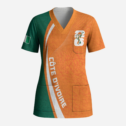 Cote d'Ivoire WC2026 Custom Scrub Top Making History - GO Elephants
