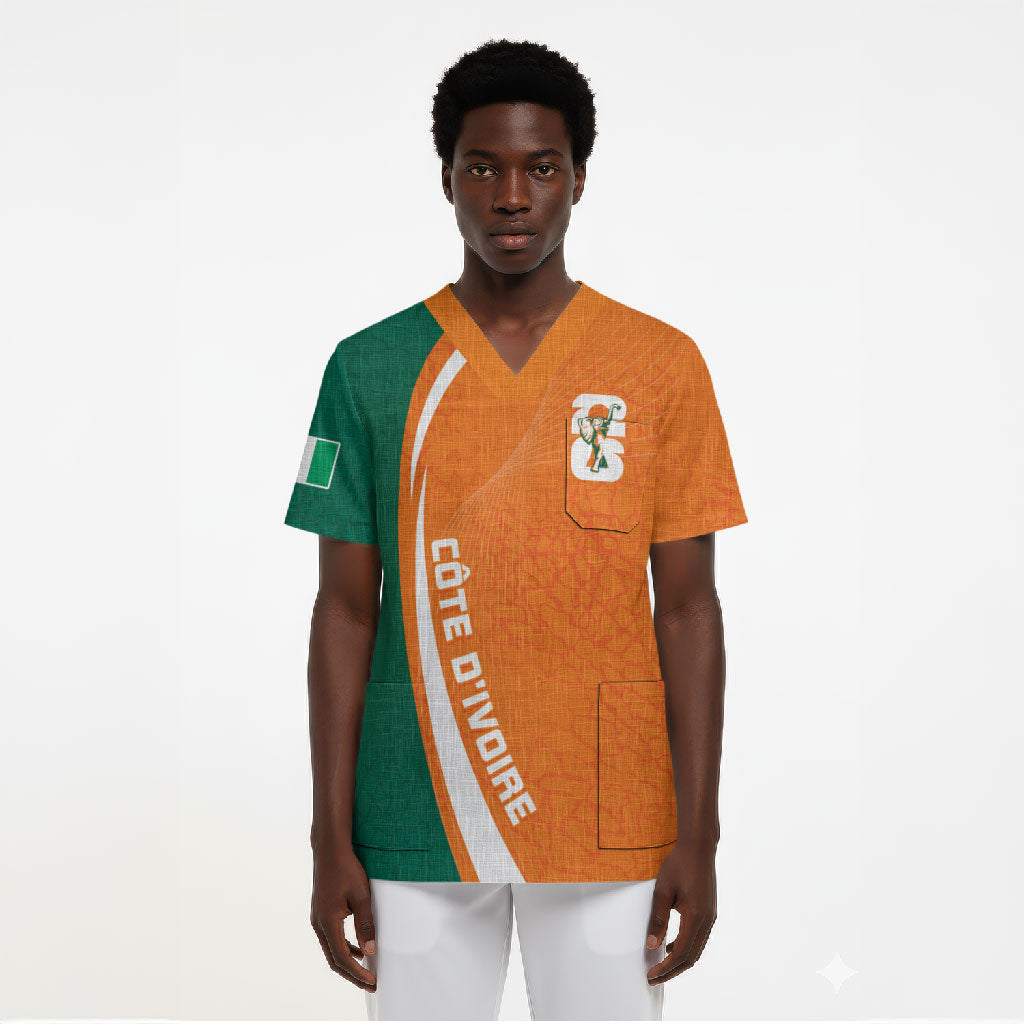 Cote d'Ivoire WC2026 Custom Scrub Top Making History - GO Elephants