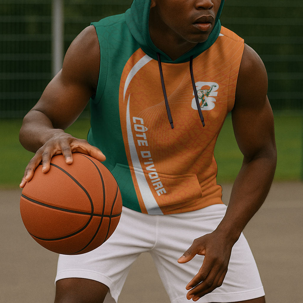 Cote d'Ivoire WC2026 Custom Sleeveless Hoodie Making History - GO Elephants