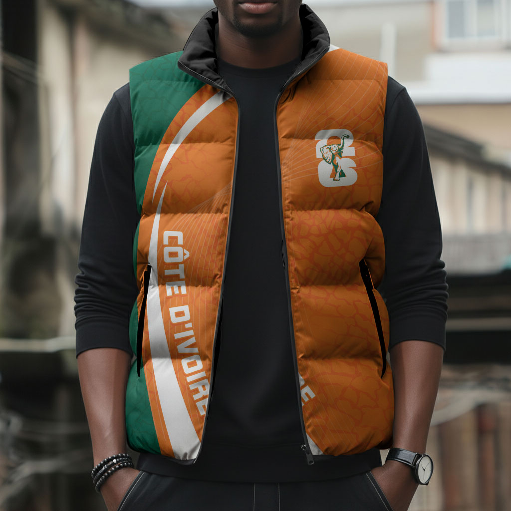 Cote d'Ivoire WC2026 Custom Sleeveless Puffer Jacket Making History - GO Elephants