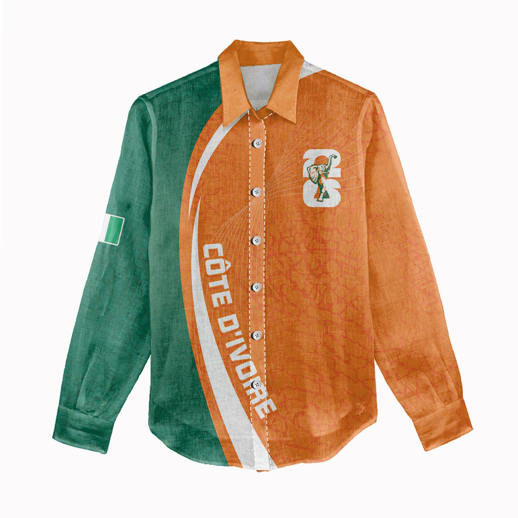 Cote d'Ivoire WC2026 Custom Women Casual Shirt Making History - GO Elephants