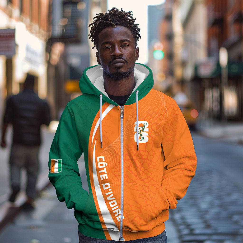 Cote d'Ivoire WC2026 Custom Zip Hoodie Making History - GO Elephants