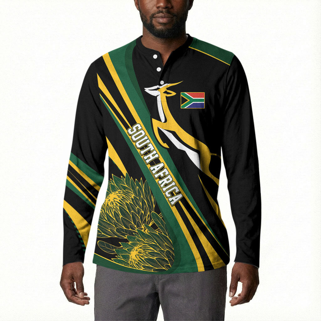 South Africa Bokke Modern Simple Motifs Button Sweatshirt
