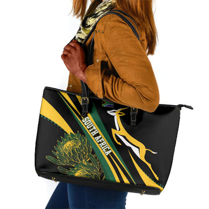 South Africa Bokke Modern Simple Motifs Leather Tote Bag