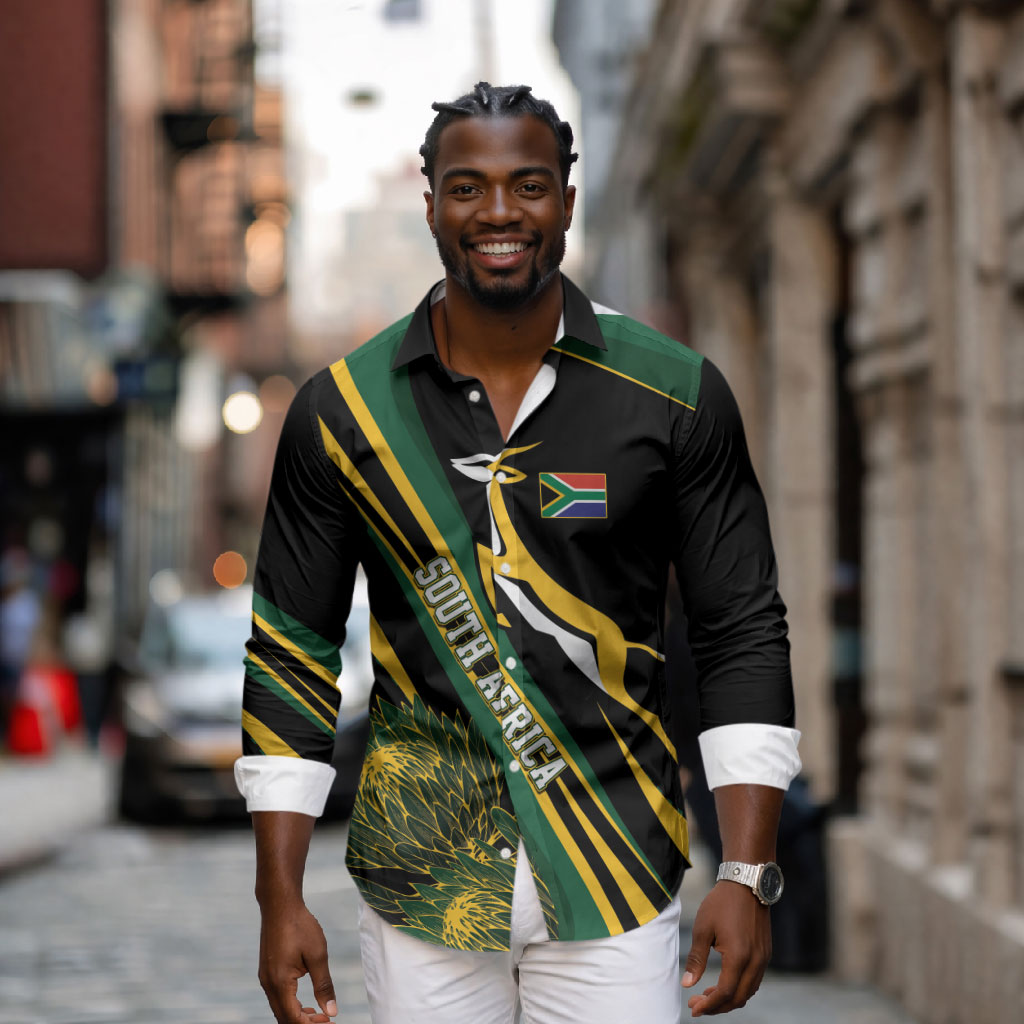 South Africa Bokke Modern Simple Motifs Long Sleeve Button Shirt