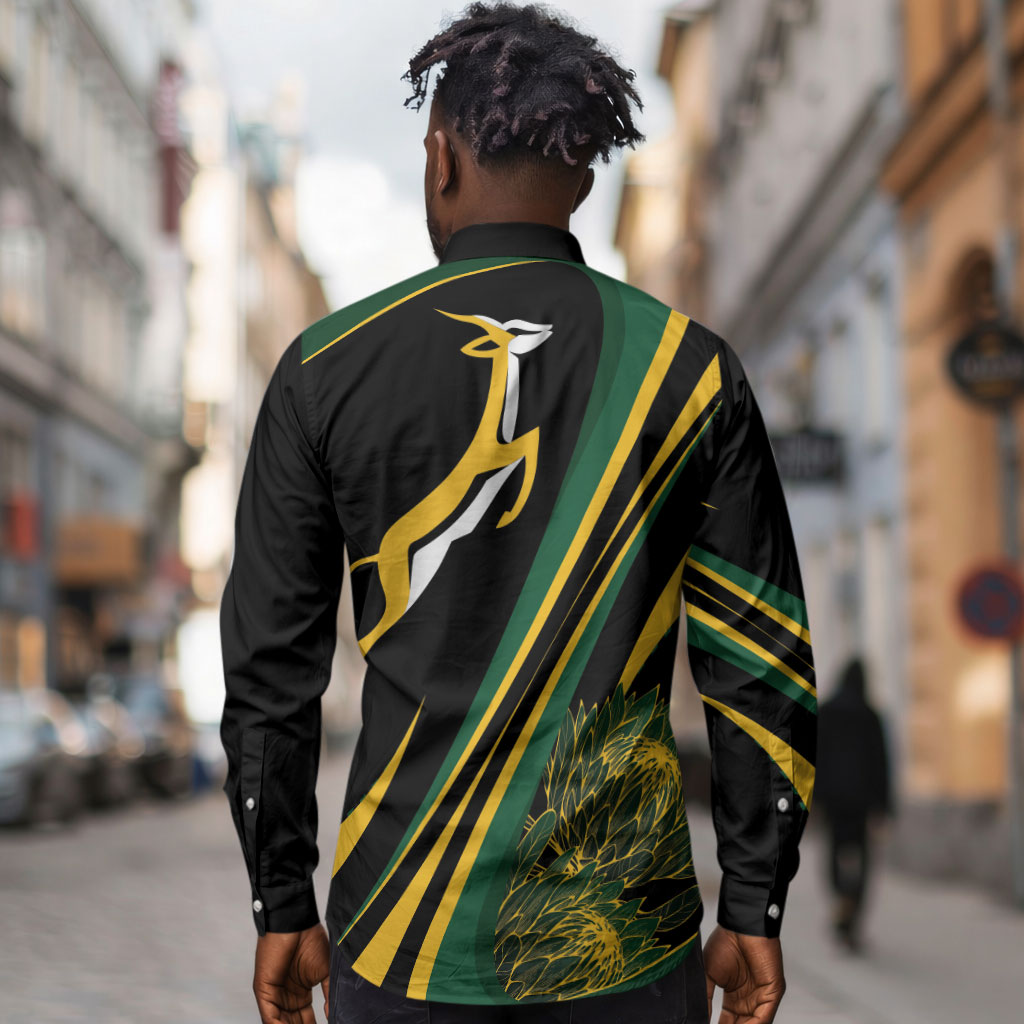 South Africa Bokke Modern Simple Motifs Long Sleeve Button Shirt