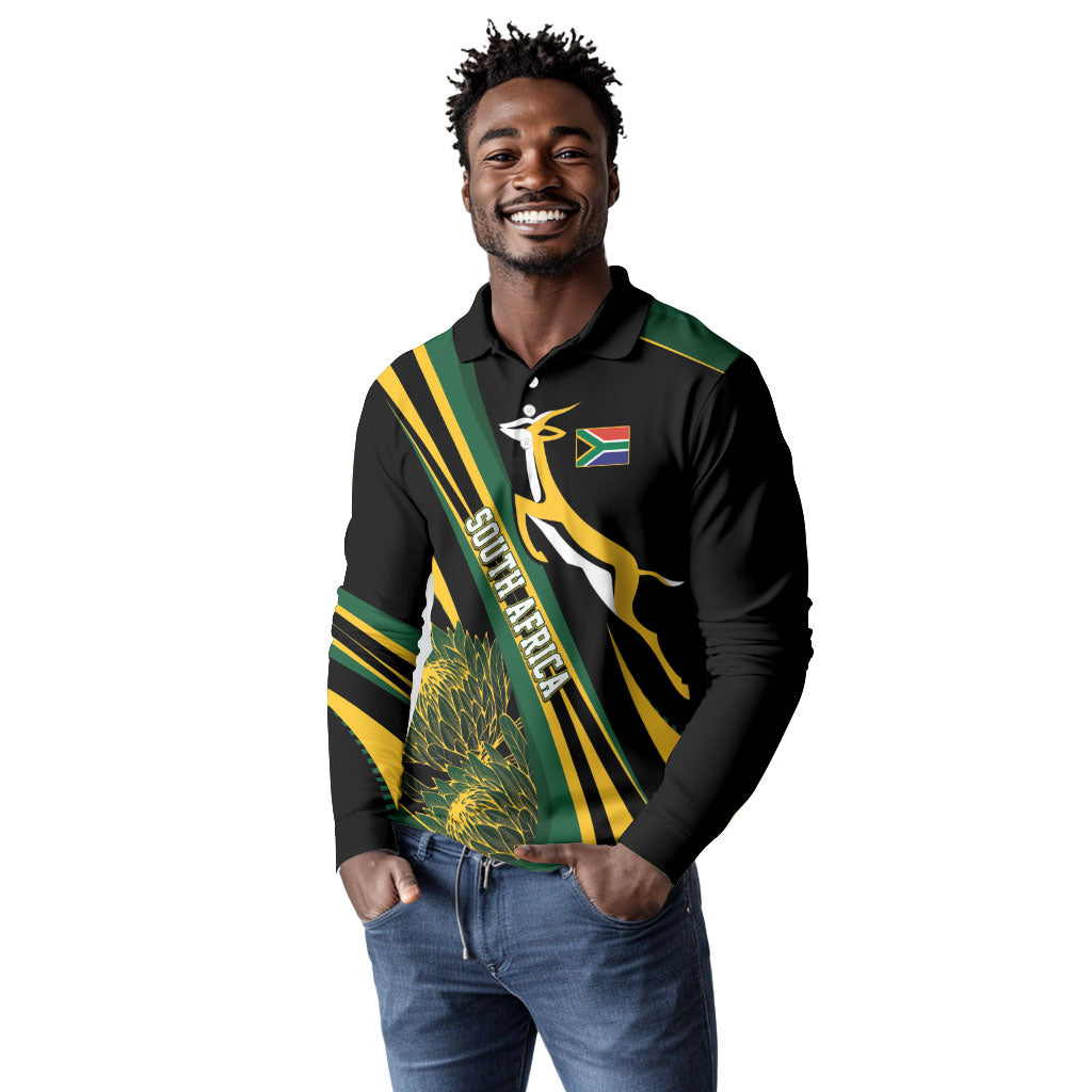 South Africa Bokke Modern Simple Motifs Long Sleeve Polo Shirt