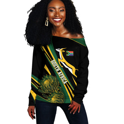 South Africa Bokke Modern Simple Motifs Off Shoulder Sweater