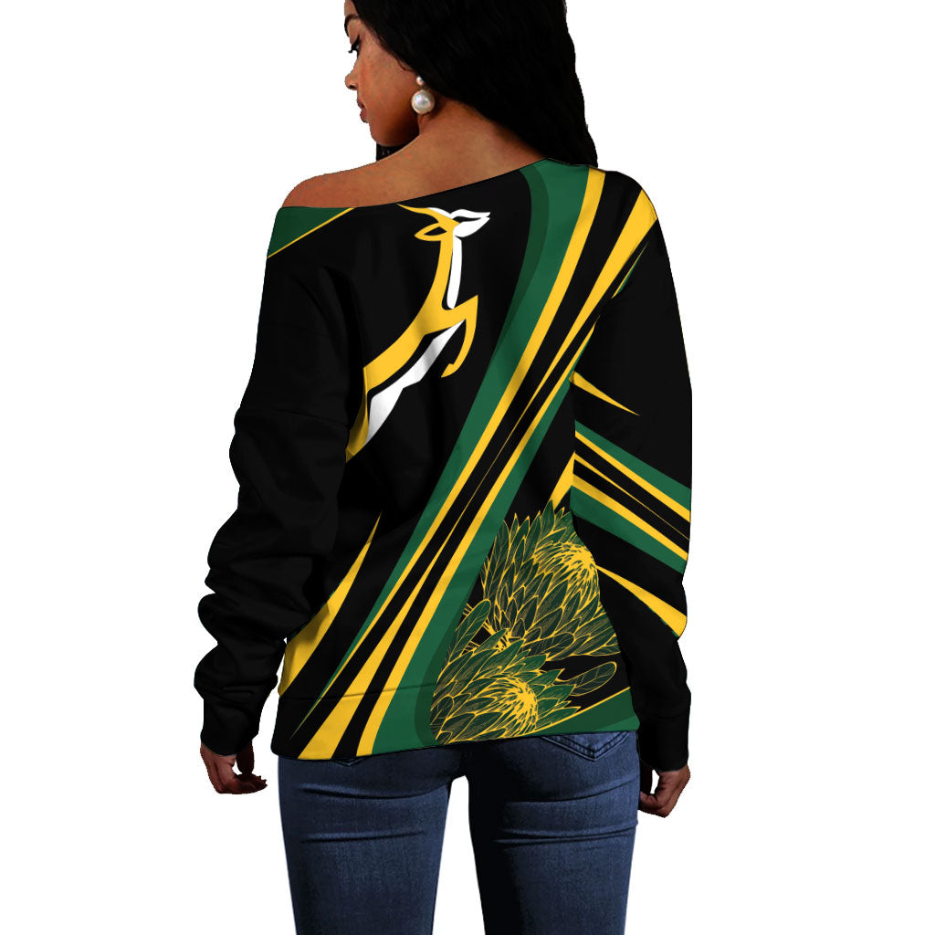 South Africa Bokke Modern Simple Motifs Off Shoulder Sweater