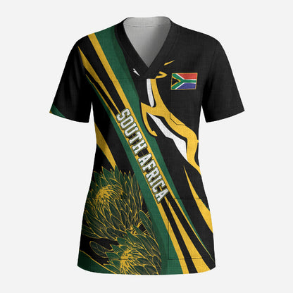 South Africa Bokke Modern Simple Motifs Scrub Top