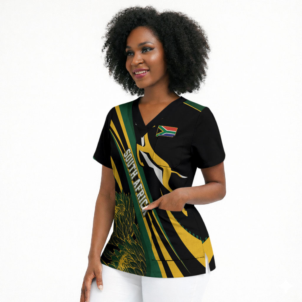 South Africa Bokke Modern Simple Motifs Scrub Top