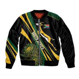 South Africa Bokke Modern Simple Motifs Sleeve Zip Bomber Jacket