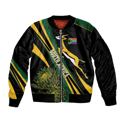 South Africa Bokke Modern Simple Motifs Sleeve Zip Bomber Jacket