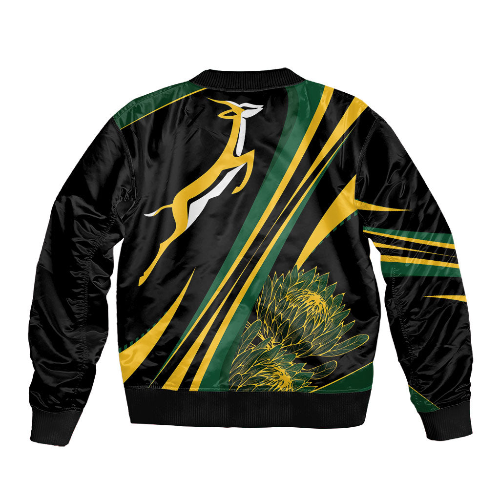 South Africa Bokke Modern Simple Motifs Sleeve Zip Bomber Jacket