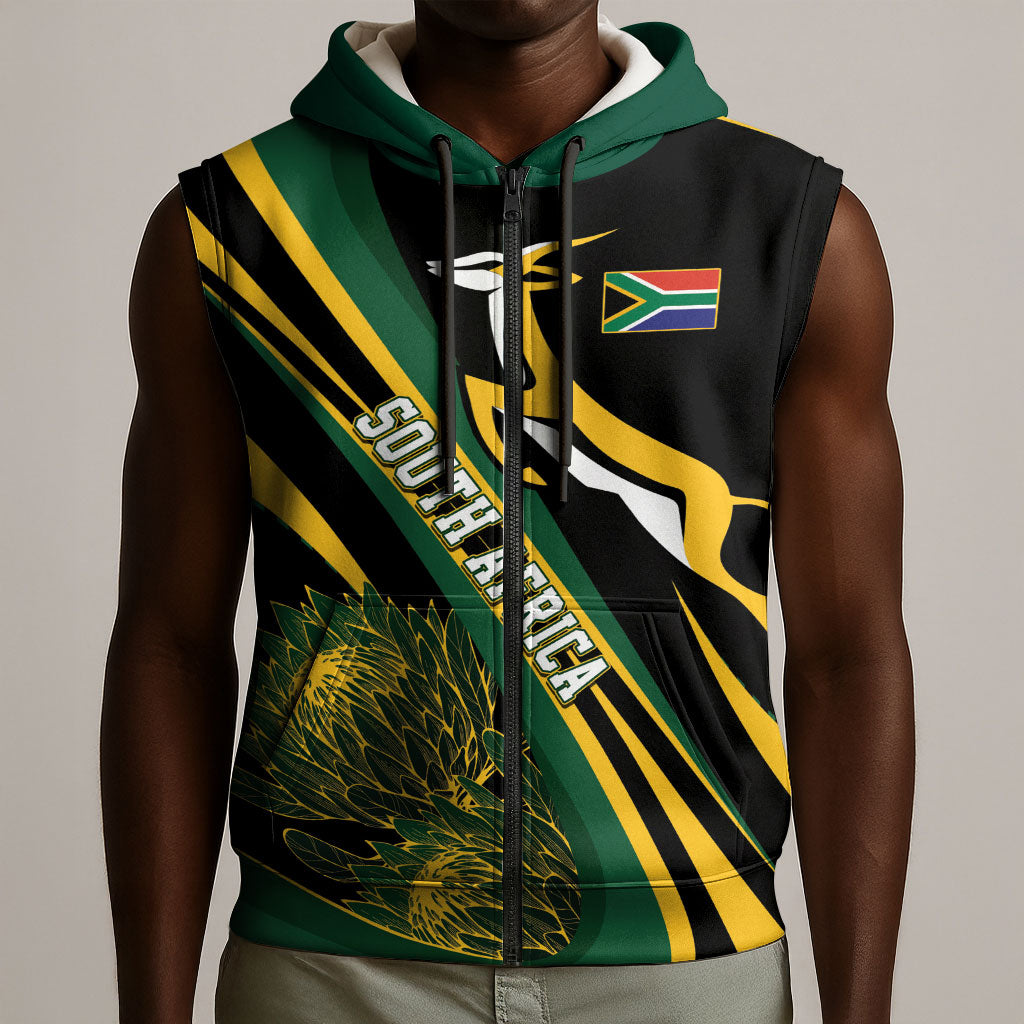 South Africa Bokke Modern Simple Motifs Sleeveless Zip Hoodie