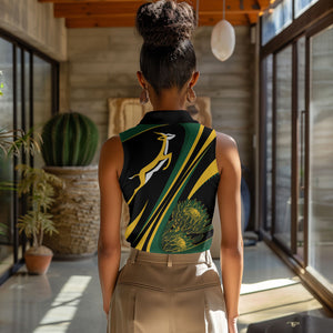 South Africa Bokke Modern Simple Motifs Women Sleeveless Polo Shirt