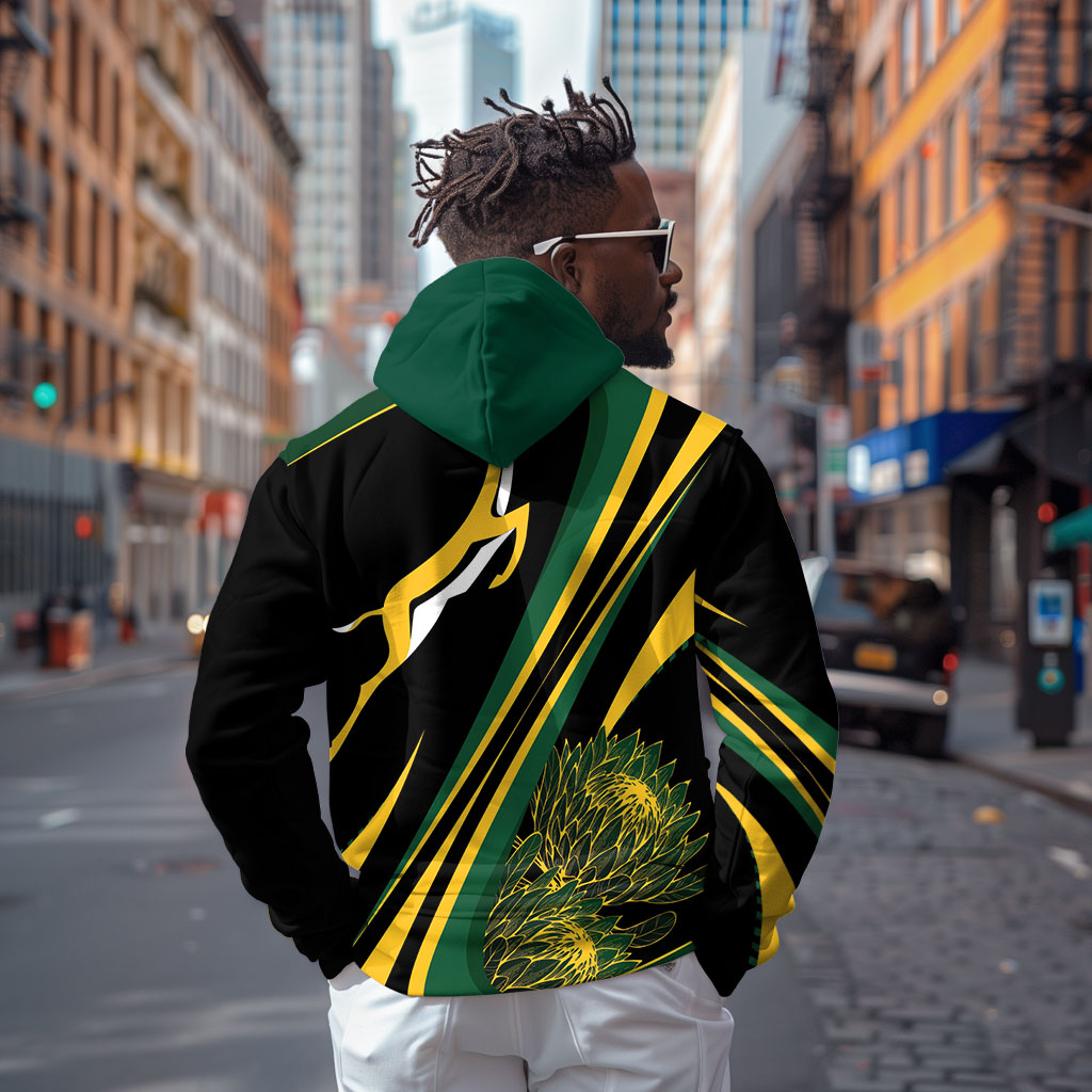 South Africa Bokke Modern Simple Motifs Zip Hoodie