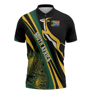 South Africa Bokke Modern Simple Motifs Zipper Polo Shirt