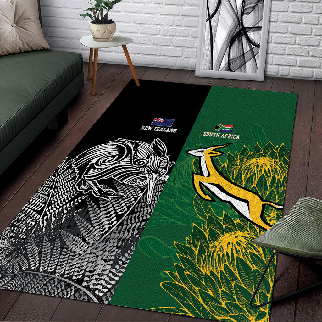 South Africa - New Zealand Greatest Rivals Rugby Area Rug Bokke Vs Kiwi