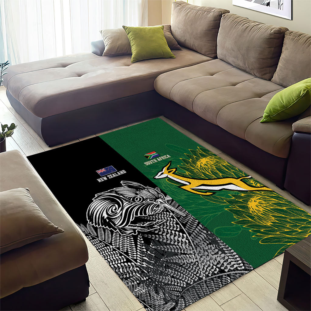 South Africa - New Zealand Greatest Rivals Rugby Area Rug Bokke Vs Kiwi