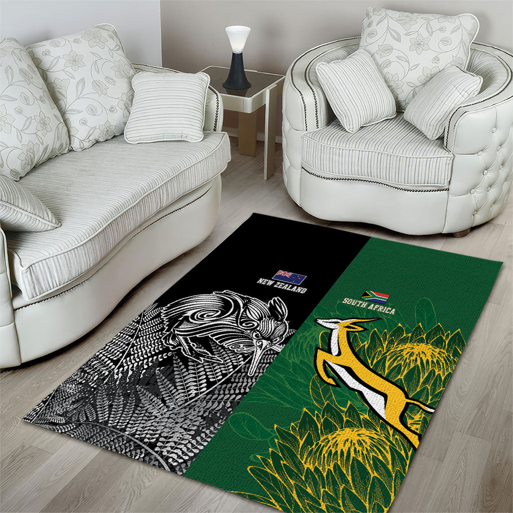 South Africa - New Zealand Greatest Rivals Rugby Area Rug Bokke Vs Kiwi
