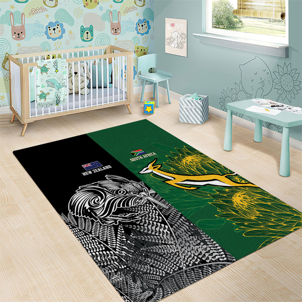 South Africa - New Zealand Greatest Rivals Rugby Area Rug Bokke Vs Kiwi