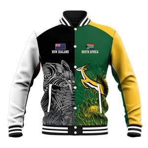 South Africa - New Zealand Greatest Rivals Rugby Custom Baseball Jacket Bokke Vs Kiwi