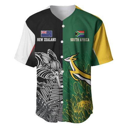 South Africa - New Zealand Greatest Rivals Rugby Custom Baseball Jersey Bokke Vs Kiwi