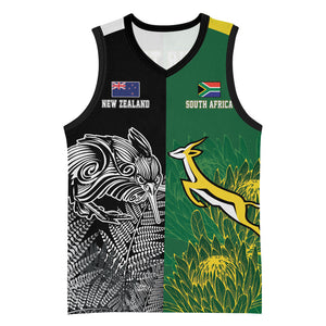 South Africa - New Zealand Greatest Rivals Rugby Custom Basketball Jersey Bokke Vs Kiwi